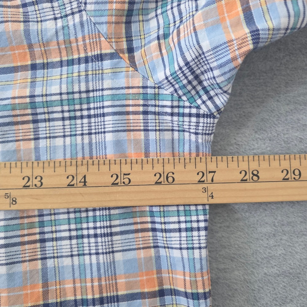 Ralph Lauren Mens XXL Blue Orange Plaid Cotton Button Down Long Sleeve Shirt - Picture 8 of 9